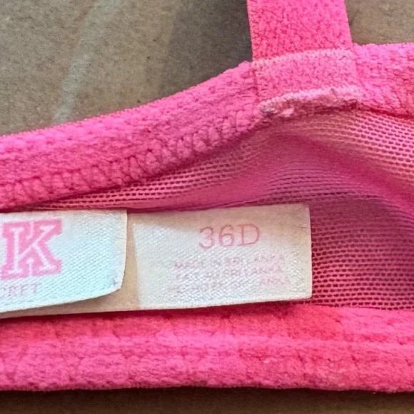 Victoria’s Secret Pink push up Date bra pink lace padded 36D - Picture 7 of 8